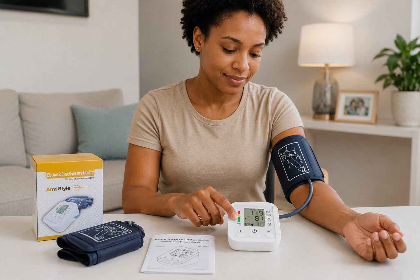 Digital Automatic Blood Pressure monitor Upper Arm BP Machine Heart Rate Machine